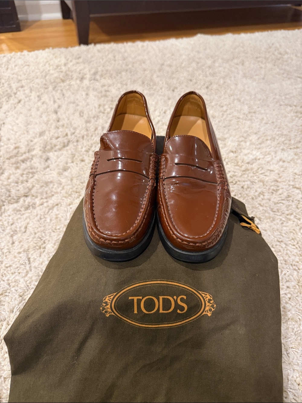 Tod's Brown Leather Penny Loafers